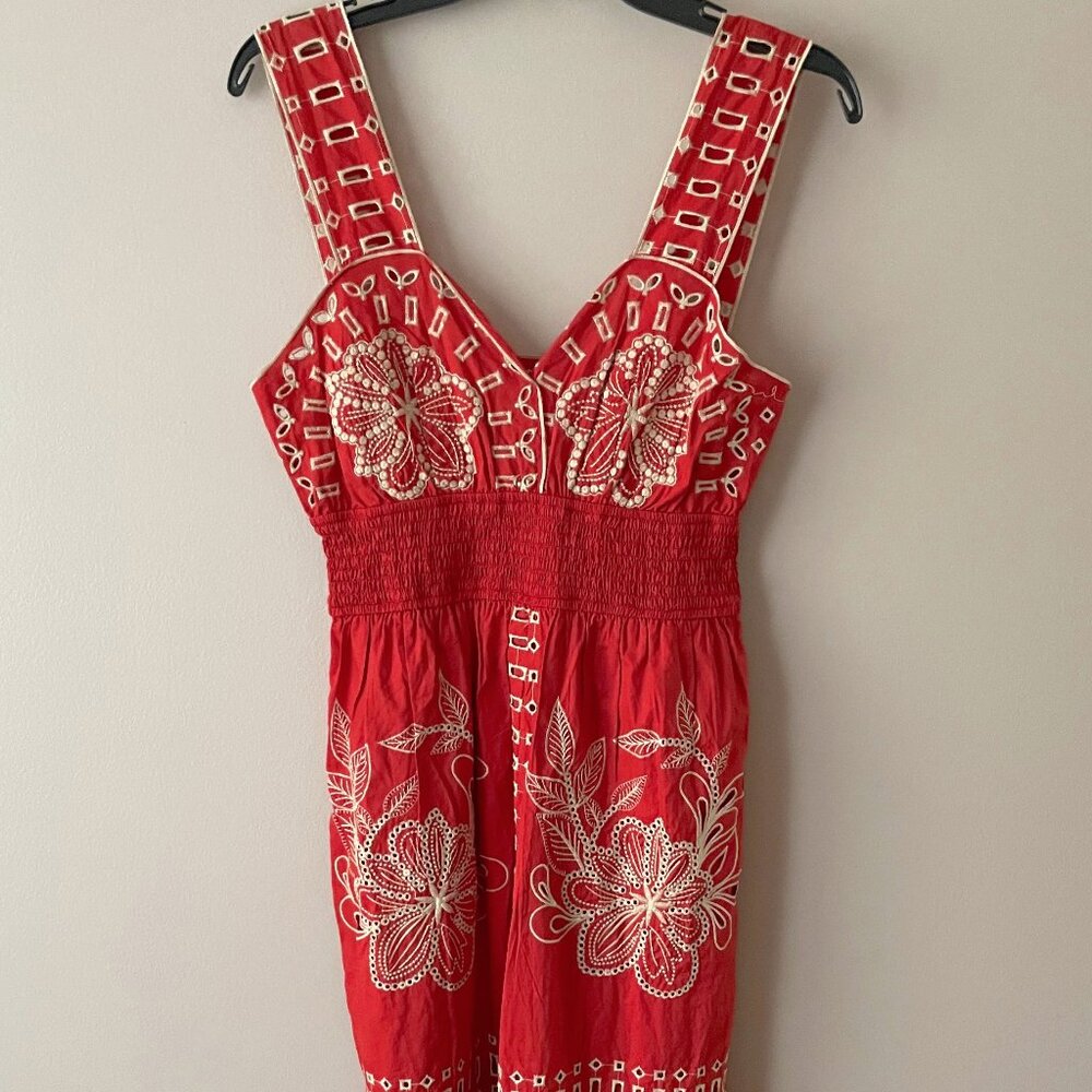 Rails Fawn Embroidered Cotton Midi-Dress in Terracota size S NWT - Picture 7 of 14
